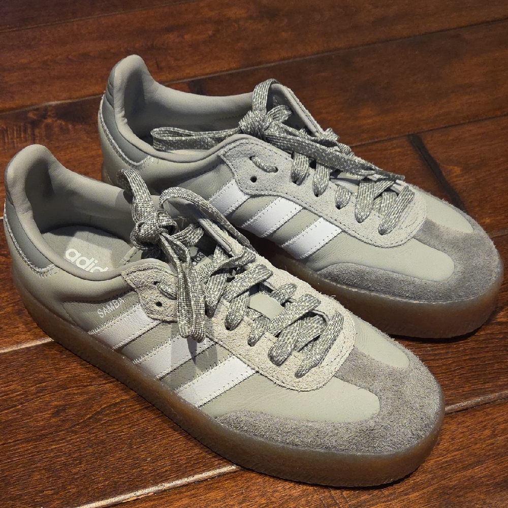 adidas Samba Sneakers in Light Gray and White